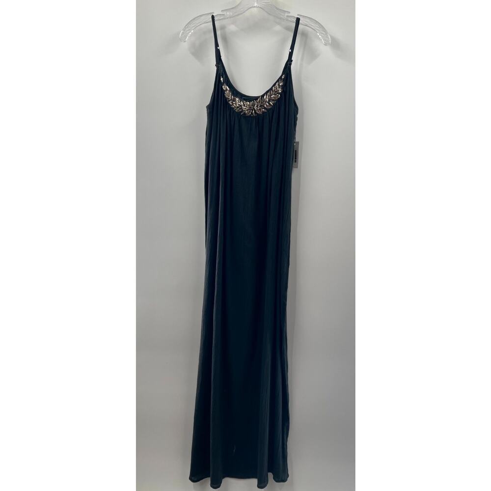 Velvet Graham & Spencer Spaghetti Strap Gray Gauze Maxi Dress Size Large NWT